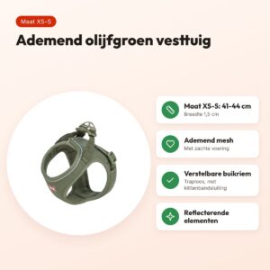 Trixie hondentuig Urbanvest mesh olijfgroen XS-S 41-44 x 1,5 cm – voordelen