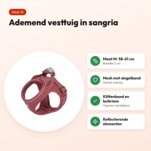 Trixie hondentuig Urbanvest mesh sangria M 58-61 x 2 cm – voordelen