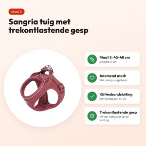 Trixie hondentuig Urbanvest mesh sangria S 45-48 x 2 cm – voordelen
