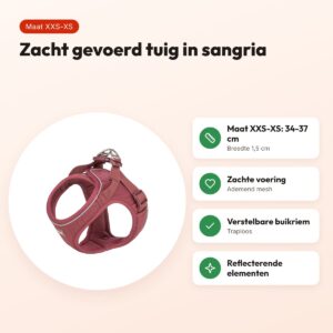 Trixie hondentuig Urbanvest mesh sangria XXS-XS 34-37 x 1,5 cm – voordelen