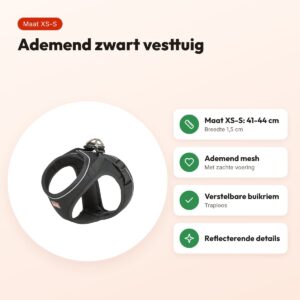 Trixie hondentuig Urbanvest mesh zwart XS-S 41-44 x 1,5 cm – voordelen
