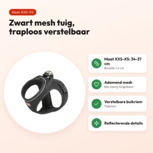 Trixie hondentuig Urbanvest mesh zwart XXS-XS 34-37 x 1,5 cm – voordelen