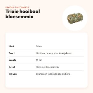 Trixie hooibaal bloesemmix 18 cm – graanvrije snack – productinformatie