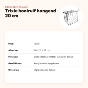 Trixie hooiruif hangend met deksel 20 x 12 x 18 cm – productinformatie