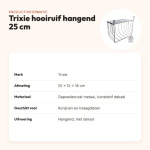 Trixie hooiruif hangend met deksel 25 x 12 x 18 cm – productinformatie