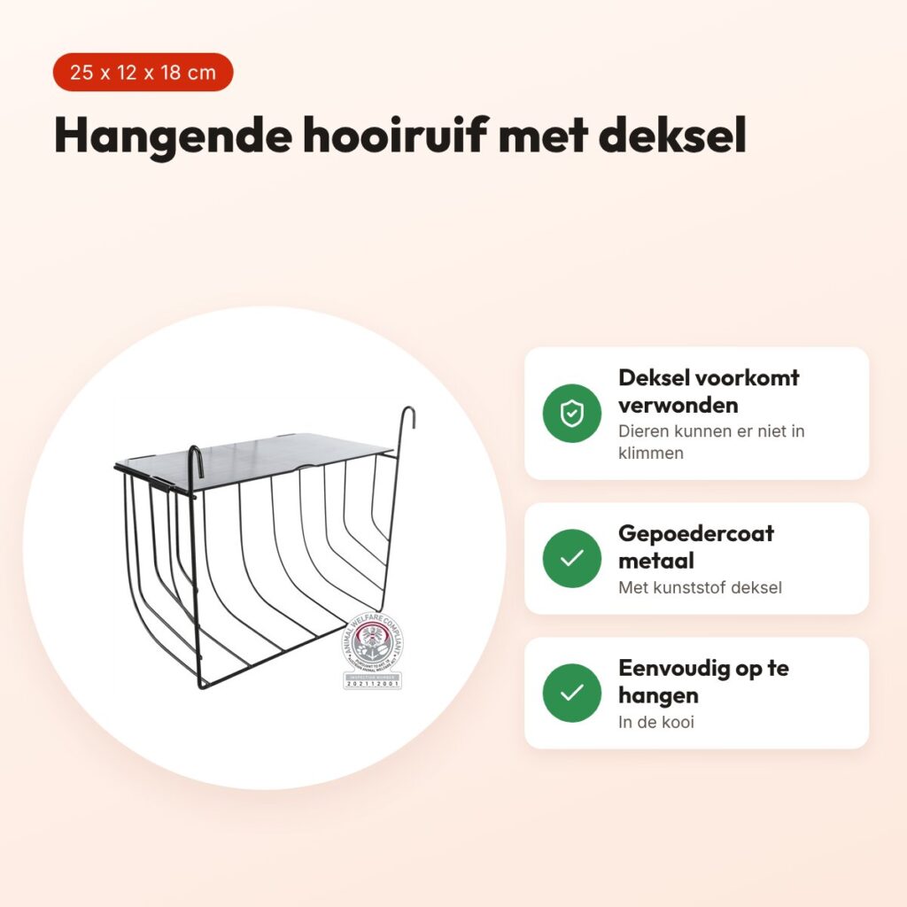 Trixie hooiruif hangend met deksel 25 x 12 x 18 cm – voordelen