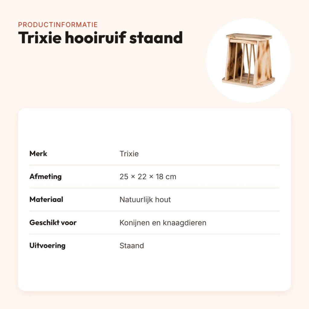 Trixie hooiruif staand 25 x 22 x 18 cm – natuurlijk hout – productinformatie