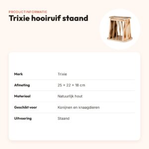 Trixie hooiruif staand 25 x 22 x 18 cm – natuurlijk hout – productinformatie