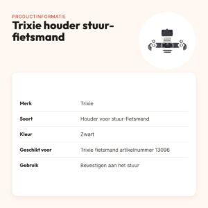 Trixie houder voor stuur-fietsmand zwart – universeel, met klikfunctie – productinformatie
