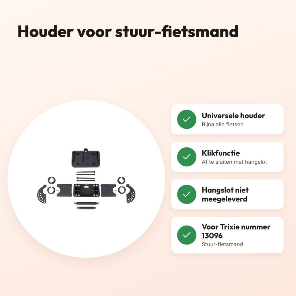 Trixie houder voor stuur-fietsmand zwart – universeel, met klikfunctie – voordelen