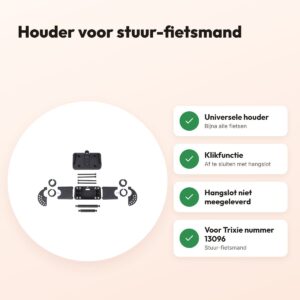 Trixie houder voor stuur-fietsmand zwart – universeel, met klikfunctie – voordelen