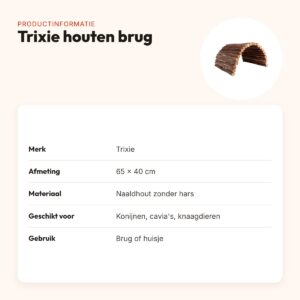 Trixie houten brug 65 x 40 cm – brug of huisje voor knaagdieren – productinformatie