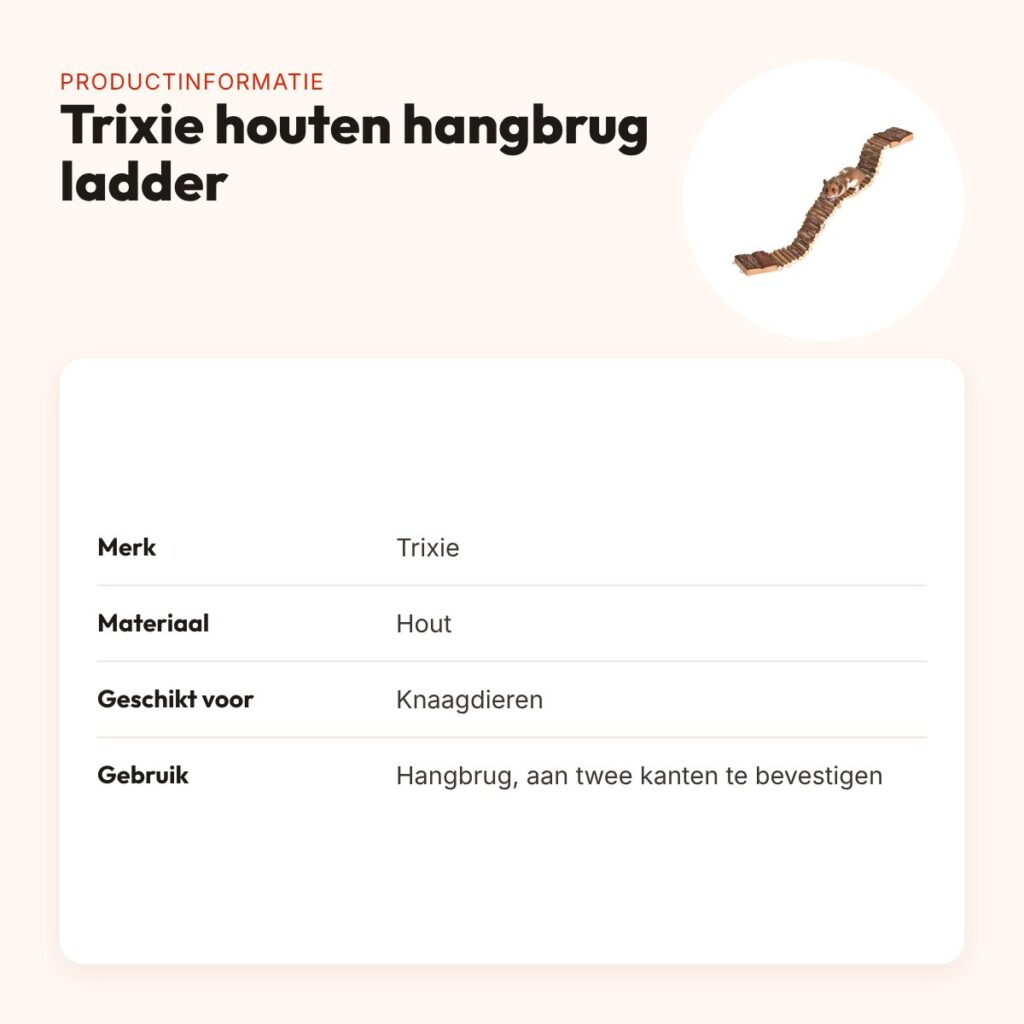 Trixie houten hangbrug ladder 55 x 7 cm – voor knaagdieren – productinformatie