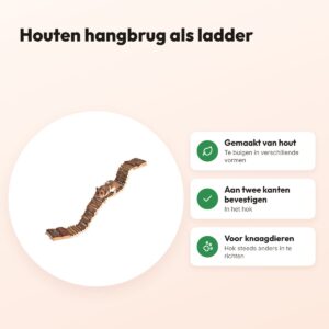 Trixie houten hangbrug ladder 55 x 7 cm – voor knaagdieren – voordelen