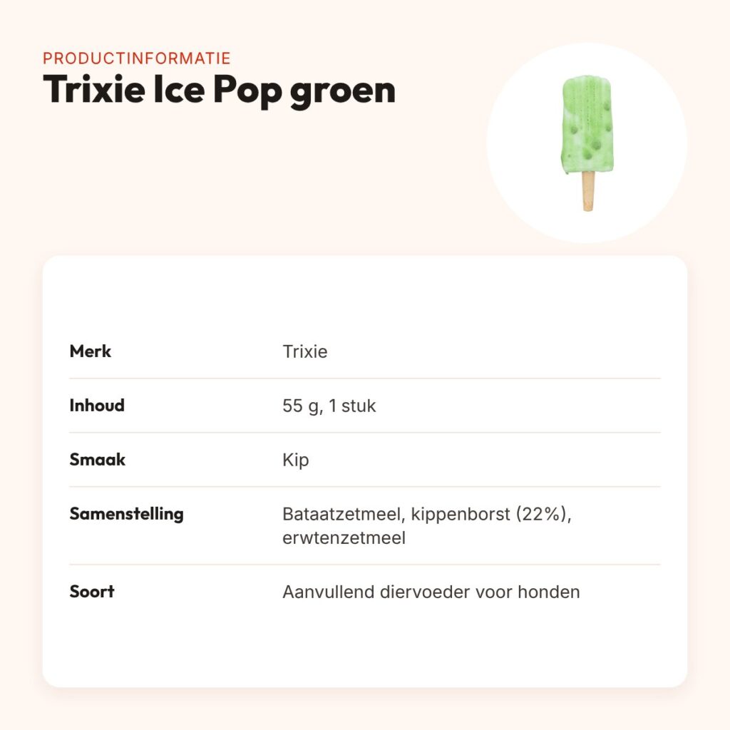 Trixie Ice Pop hondensnack groen 55 g – kipsmaak – productinformatie