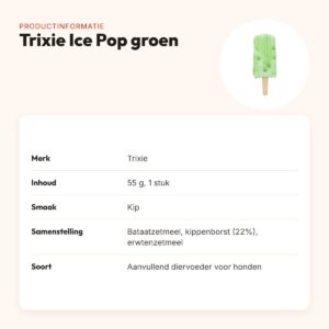 Trixie Ice Pop hondensnack groen 55 g – kipsmaak – productinformatie