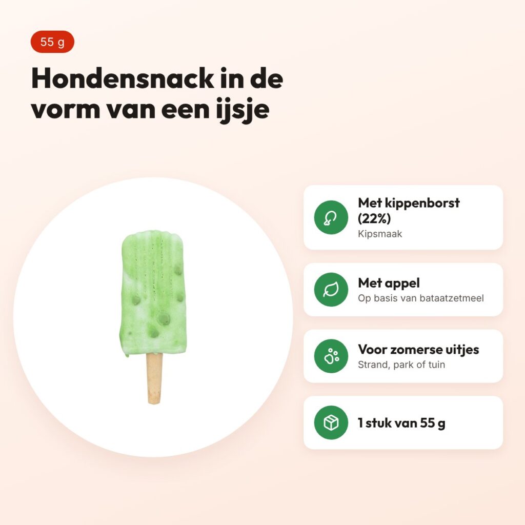 Trixie Ice Pop hondensnack groen 55 g – kipsmaak – voordelen