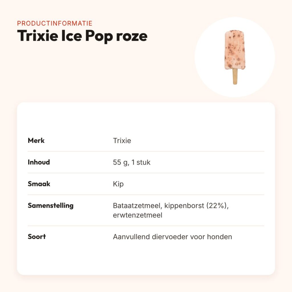 Trixie Ice Pop hondensnack roze 55 g – kipsmaak – productinformatie