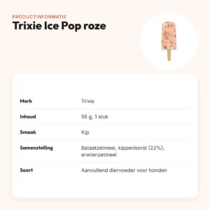Trixie Ice Pop hondensnack roze 55 g – kipsmaak – productinformatie