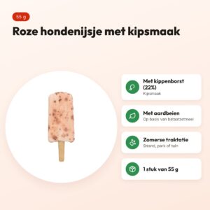 Trixie Ice Pop hondensnack roze 55 g – kipsmaak – voordelen