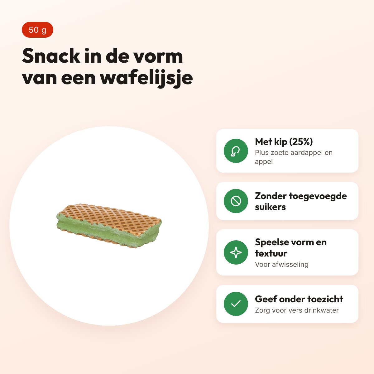 Trixie Ice Sandwich hondensnack met kip 50 g – zonder toegevoegde suikers – voordelen