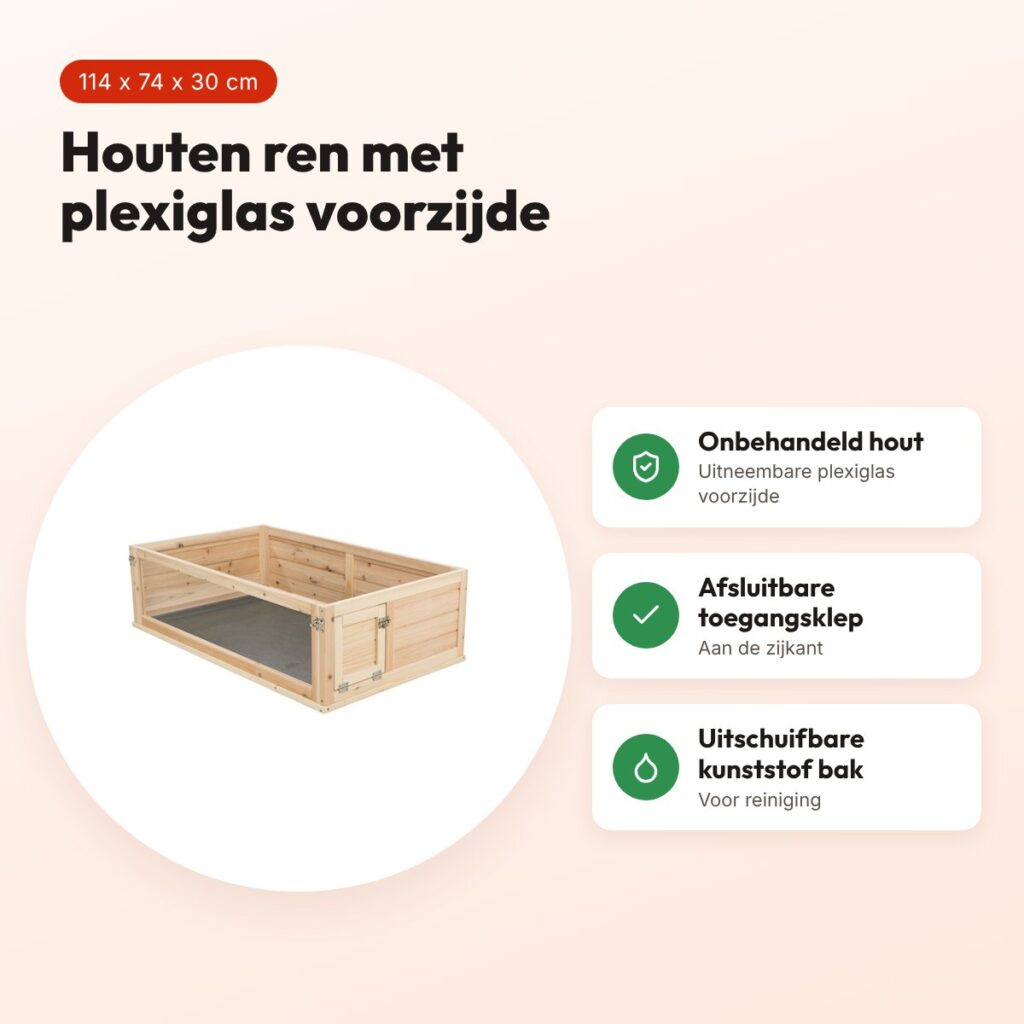 Trixie Indoor ren cavia hout/plexiglas 114 x 74 x 30 cm – voordelen