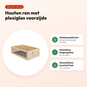 Trixie Indoor ren cavia hout/plexiglas 114 x 74 x 30 cm – voordelen