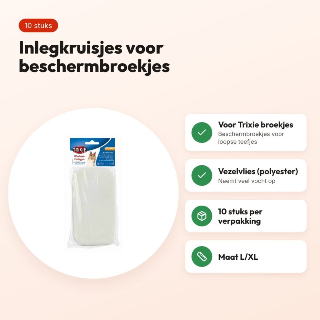 Trixie inlegkruisjes voor beschermbroekjes L/XL – 10 stuks – voordelen