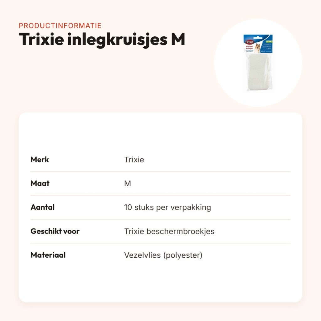 Trixie inlegkruisjes voor beschermbroekjes M – 10 stuks – productinformatie