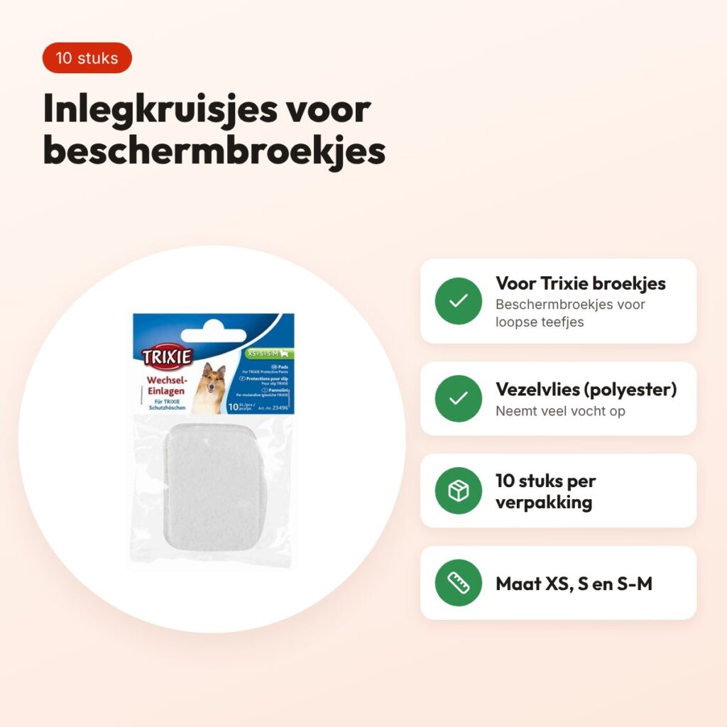 Trixie inlegkruisjes voor beschermbroekjes XS, S en S-M – 10 stuks – voordelen
