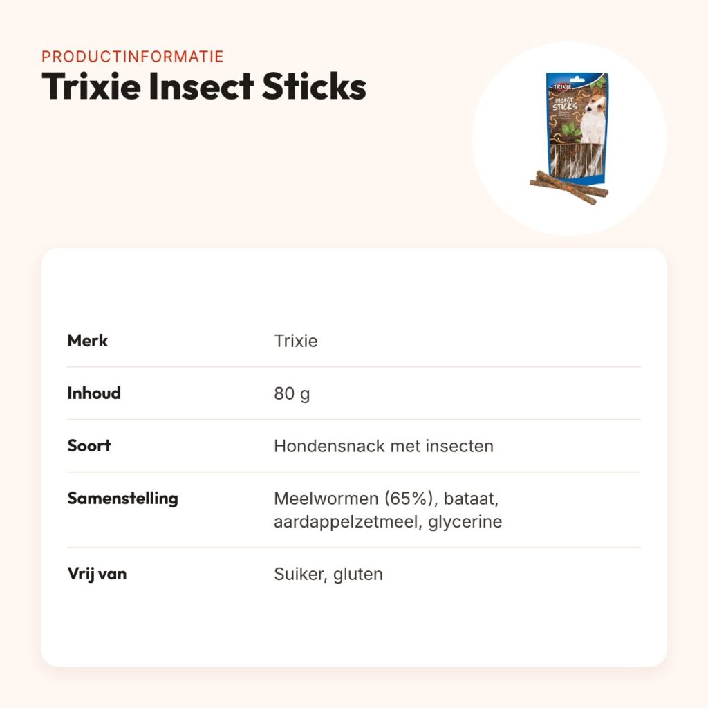 Trixie Insect Sticks met meelwormen 80 g – glutenvrije hondensnack – productinformatie