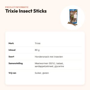 Trixie Insect Sticks met meelwormen 80 g – glutenvrije hondensnack – productinformatie