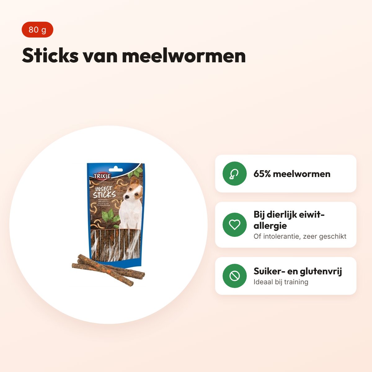 Trixie Insect Sticks met meelwormen 80 g – glutenvrije hondensnack – voordelen