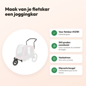 Trixie joggingkit voor fietskar #12781 – met zwenkwiel en rem – voordelen