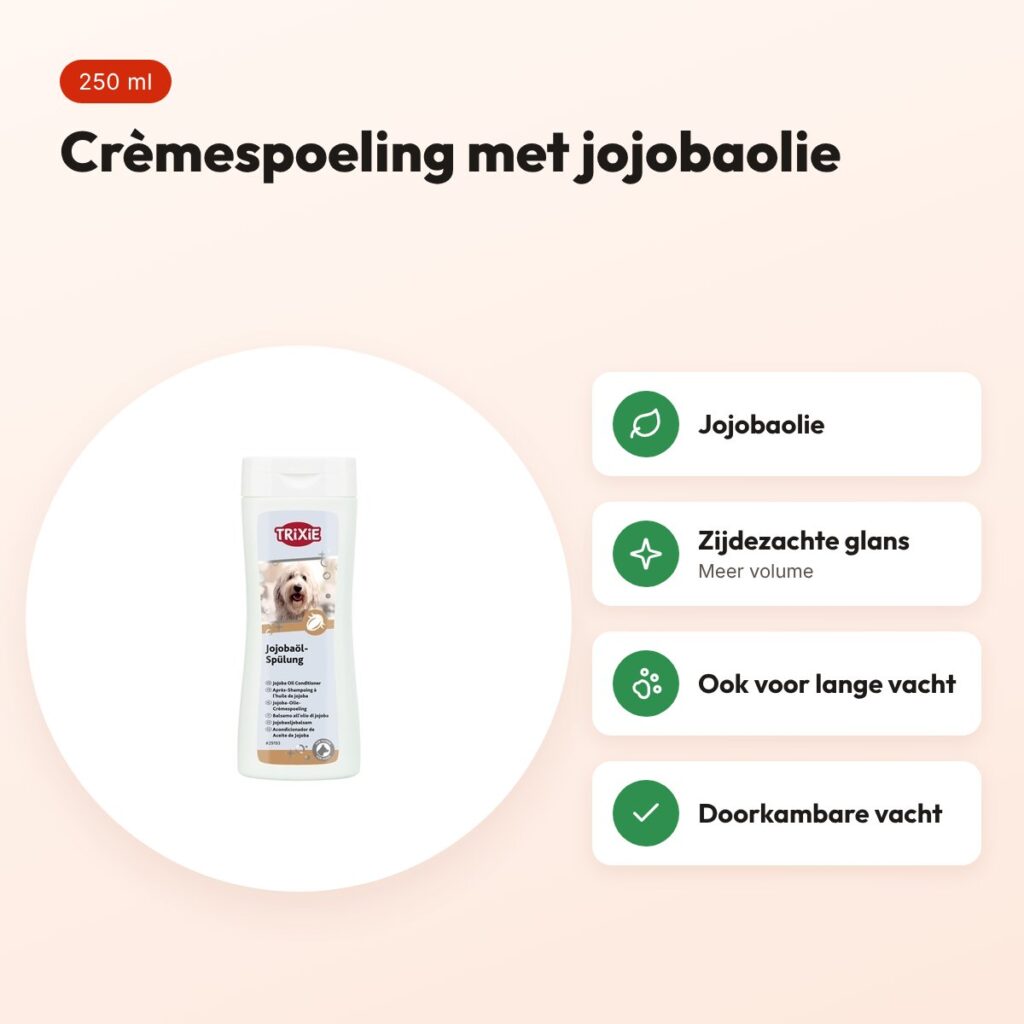 Trixie jojobaolie crèmespoeling hond 250 ml – doorkambare vacht – voordelen