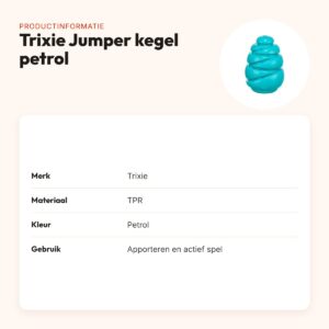 Trixie Jumper kegel Super Strong TPR petrol 7,5 x 5 cm – hondenspeeltje – productinformatie