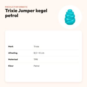 Trixie Jumper kegel Super Strong TPR petrol 8,5 x 6 cm – hondenspeeltje – productinformatie