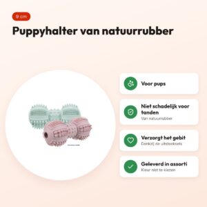 Trixie Junior halter natuurrubber 9 cm – hondenspeelgoed voor pups, assorti – voordelen