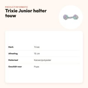 Trixie Junior halter touw 15 cm – geknoopt katoen/polyester voor pups – productinformatie