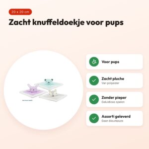 Trixie Junior knuffeldoekje pluche 20 x 20 cm – voor pups, assorti – voordelen