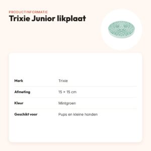 Trixie Junior likplaat mintgroen 15 x 15 cm – voor pups en kleine honden – productinformatie