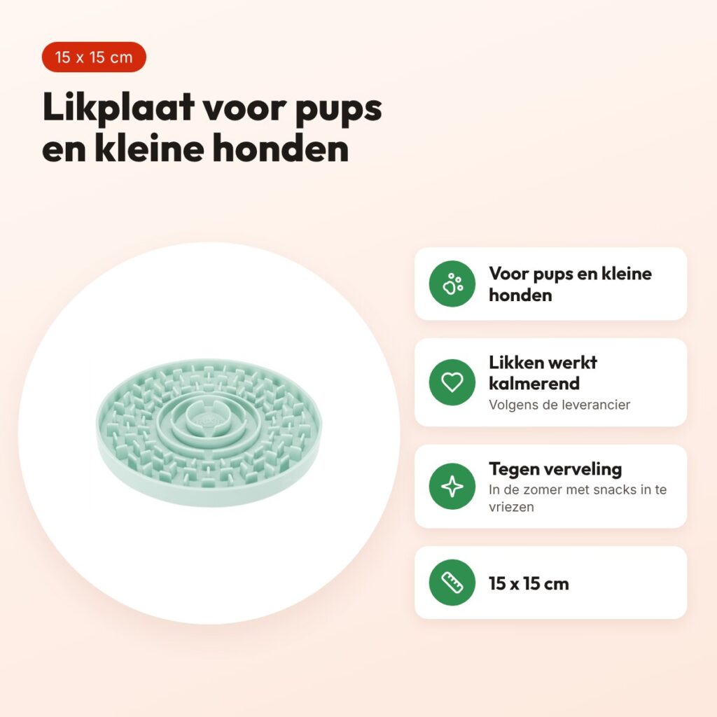 Trixie Junior likplaat mintgroen 15 x 15 cm – voor pups en kleine honden – voordelen