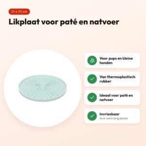 Trixie Junior likplaat mintgroen 21 x 21 cm – voor pups en kleine honden – voordelen
