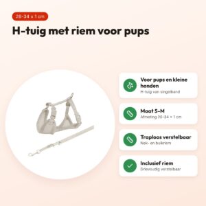 Trixie Junior puppytuig met riem lichtgrijs 26-34 x 1 cm – voordelen