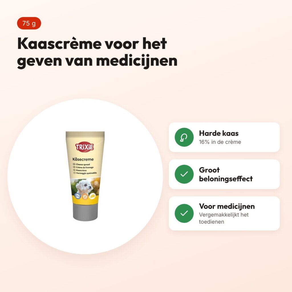 Trixie kaascrème 75 g – hondenbeloning voor het geven van medicijnen – voordelen