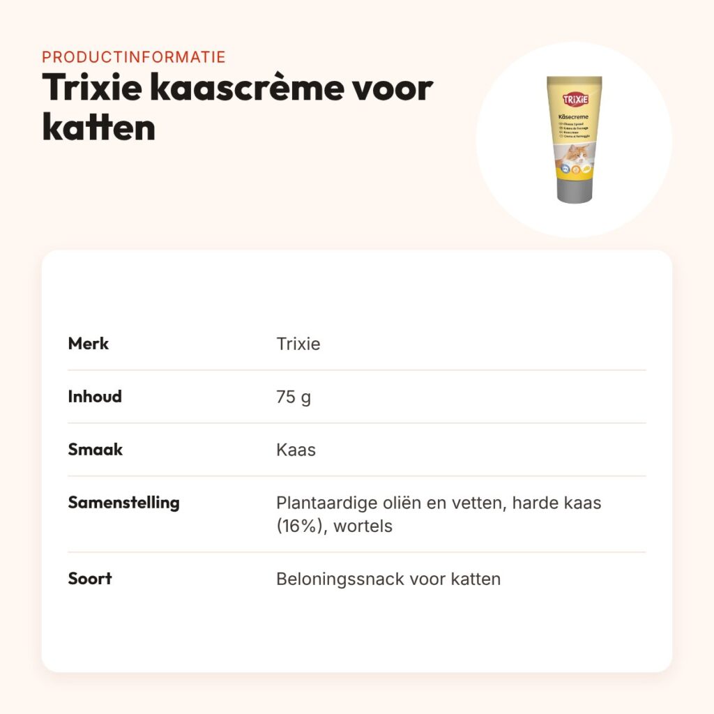 Trixie kaascrème kattensnack 75 g – met taurine – productinformatie