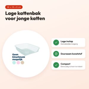 Trixie kattenbak Junior Nuno assorti 36 x 28 x 9 cm – lage instap – voordelen