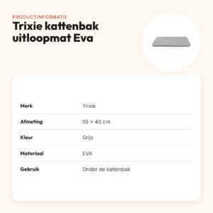 Trixie kattenbak uitloopmat Eva grijs 55 x 40 cm – productinformatie