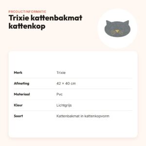 Trixie kattenbakmat kattenkop pvc lichtgrijs 42 x 40 cm – productinformatie