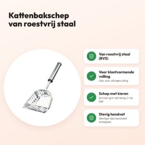Trixie kattenbakschep RVS – voor klontvormende en silicaatvulling – voordelen